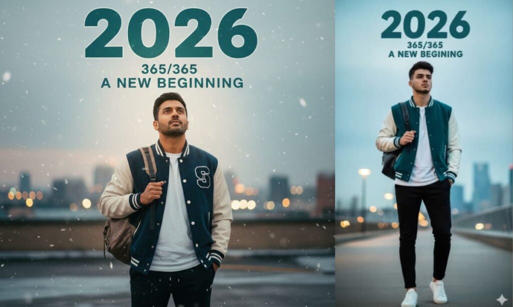 Men standing with bag gemini ai prompt