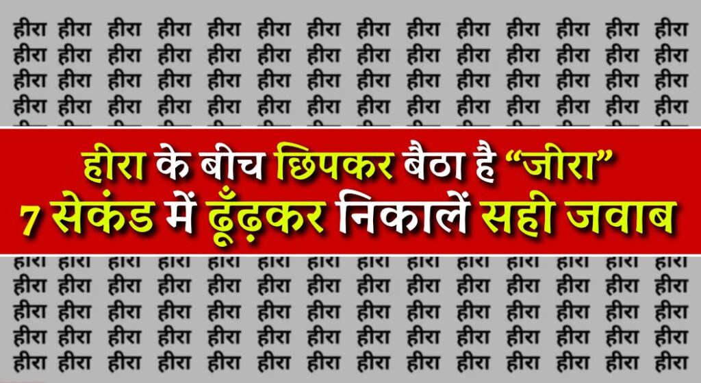 Heera Jeera Puzzle: हीरे के इस ऑप्टिकल पजल में छिपकर बैठा है “जीरा”, 7 सेकंड में ढूँढ़कर निकालें सही जवाब