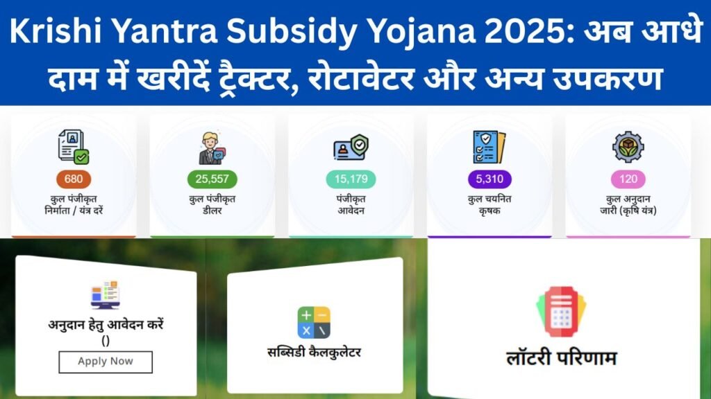 Krishi Yantra Subsidy Yojana 2025: अब आधे दाम में खरीदें ट्रैक्टर, रोटावेटर और अन्य उपकरण
