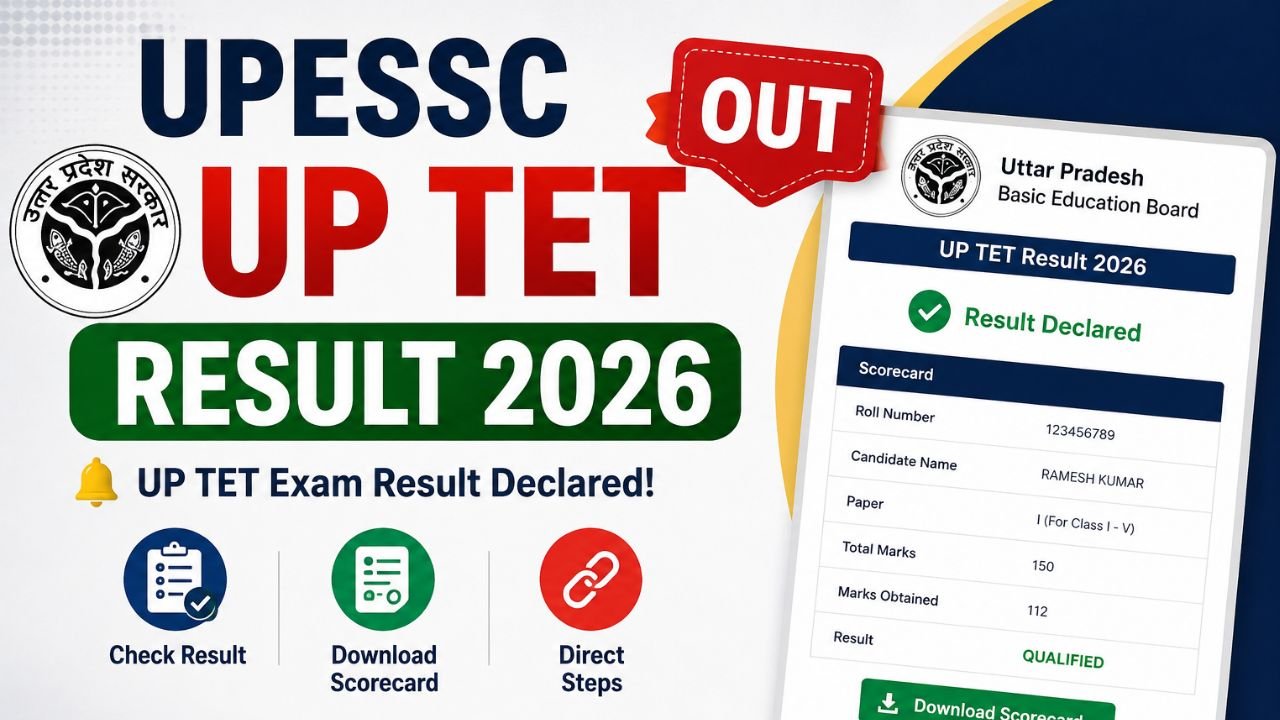 Upessc UP TET Result 2026 Out: Check UP TET Exam Result, Scorecard and Direct Steps